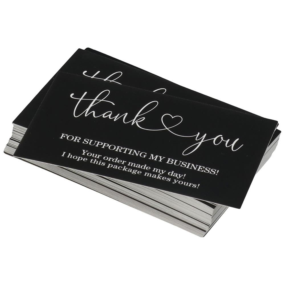 dohobby 100PCS Thank You For Supporting My Business Cards, Appreciate Cards Thanks Labels Package Inserts Greeting Postcard