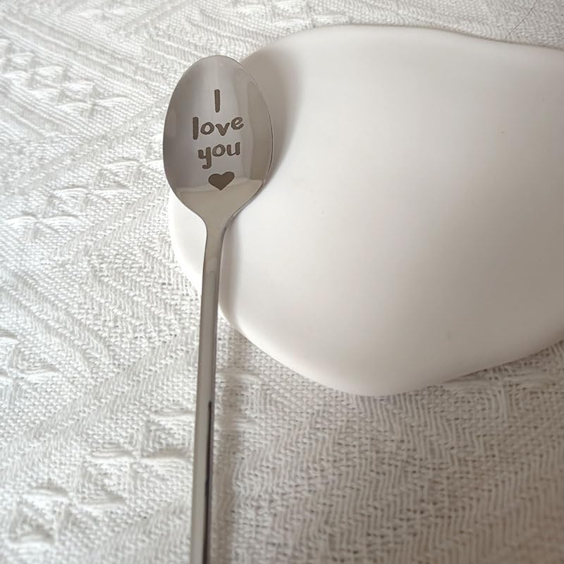 Couple Gift Spoons for Boyfriend Girlfriend I Love You Gifts Spoon for Him Her Anniversary Christmas Gift for Husband Wife Coffee Tea Lover Gifts Spoons for Mom Grandpa