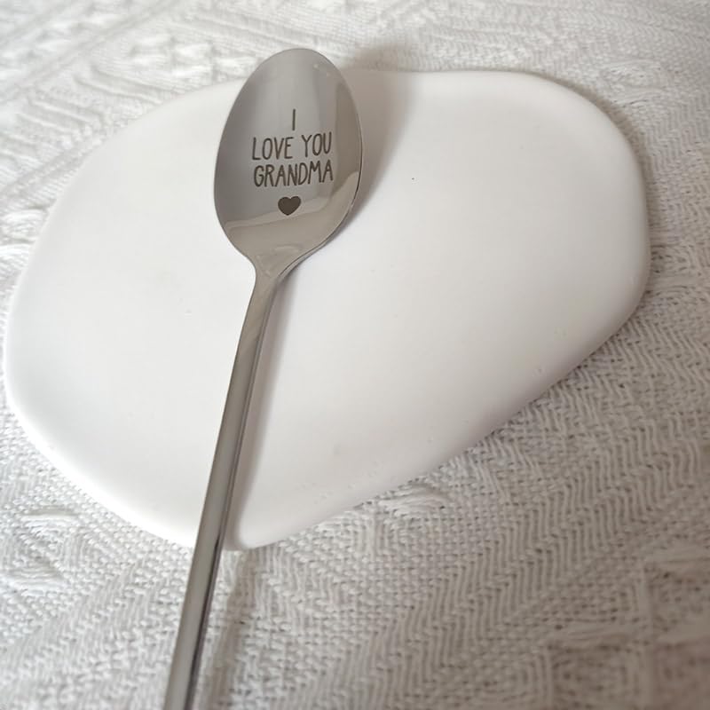 Grandma Gift Spoon from Grandchildren Grandkids I Love You Grandma Spoons for Grandma Grandmother Christmas Mother's Day Gift Tea Coffee Lover Gifts for Grandma Grandmother