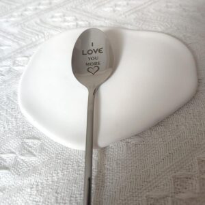 I Love You More Spoon Gifts for Him Her Anniversary Christmas Gift for Boyfriend Girlfriend Romantic Valentine's Day Gifts for Wife Husband Couples 8 Inch Coffee Spoon