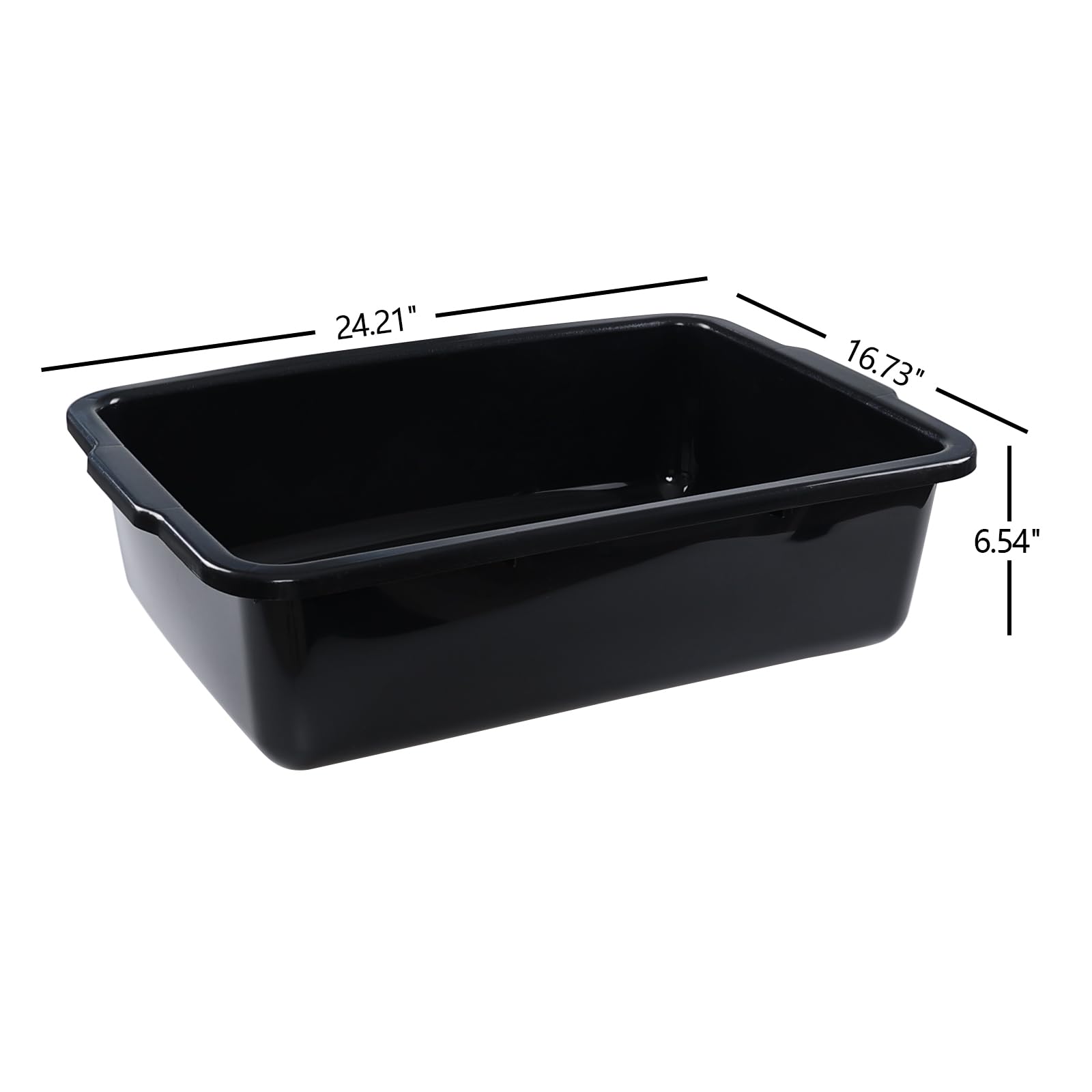 Sadstory Black Plastic Commercial Bus Tub, 35 L Plastic Large Bus Box, 4 Packs