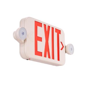 VEVOR LED Exit Sign with Emergency Lights, Two LED Adjustable Heads Emergency Exit Light with Battery Backup, Combo Red Letter Fire Exit Lighting, Commercial Exit Signs, 4 Pack