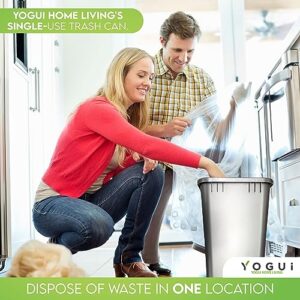 Yogui Home Living Plastic Trash Can - Indoor Garbage Bin for Kitchen, Home, Office and Commercial Use - Large Waste Disposal Tub, Plastic Waste Container- (12-Gallon) (50 Quart - 1 Pack, Grey)