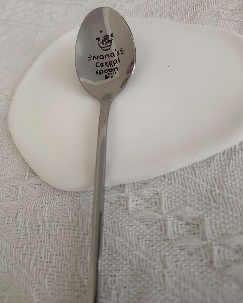 Gift for Nana from Granddaughter Grandson Funny Nana's Cereal Spoon for Grandma Nana Cereal Lover Gifts Spoons for Nana Grandmother Christmas Gifts Stainless Steel Spoons