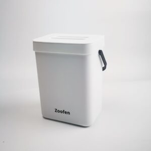 Zoofen 3L Hanging Small Trash Cans with Lid 0.8 Gallon Mini Countertop Compost Bins Plastic Food Waste Bins with Handle for Kitchen, Bathroom, RV