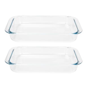 2 pack 1-quart tempered glass oblong baking dishes, personal sized bakeware and cookware