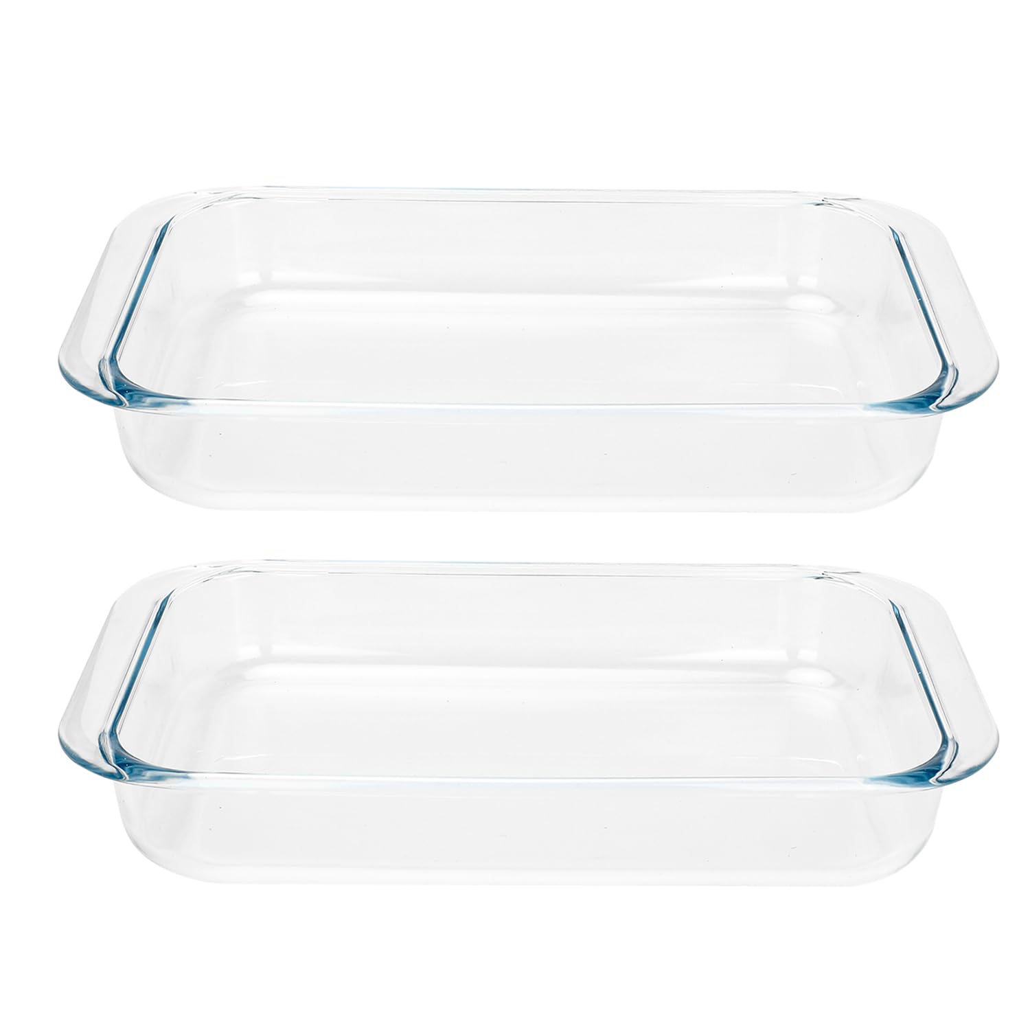 2 Pack 1-Quart Tempered Glass Oblong Baking Dishes, Personal Sized Bakeware and Cookware