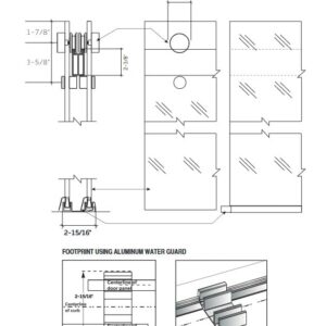 Eurotech Showers VITRA-200 56.5-60" W x 78" H Twinglide Frameless Shower Door w/ 3/8" Clear Tempered Glass (Brushed Nickel)