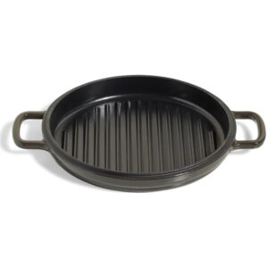 our place cast iron hot grill | toxin-free, 10.5" round, enameled cast iron grill pan | indoor serious searing & grill marks | oven safe up to 500°f | easy to clean & maintain | char