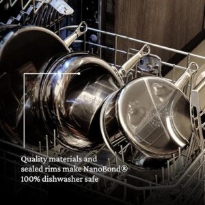 Hestan - NanoBond Collection - Titanium Stainless Steel Saucier Pan with Lid, Induction Cooktop Compatible, 2-Quart