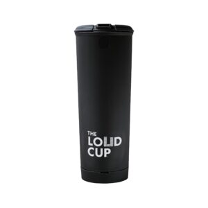 the loudcup 20 oz tumbler + integrated stadium horn (raven black) - reusable water bottle for sports fans - worlds loudest cup for noisy fans on game day & tailgating