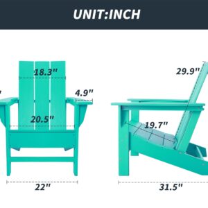 BIVODA Outdoor HDPE Adirondack Chair, Fire Pit Chair, Weather Resistant, Clearance (Aruba)