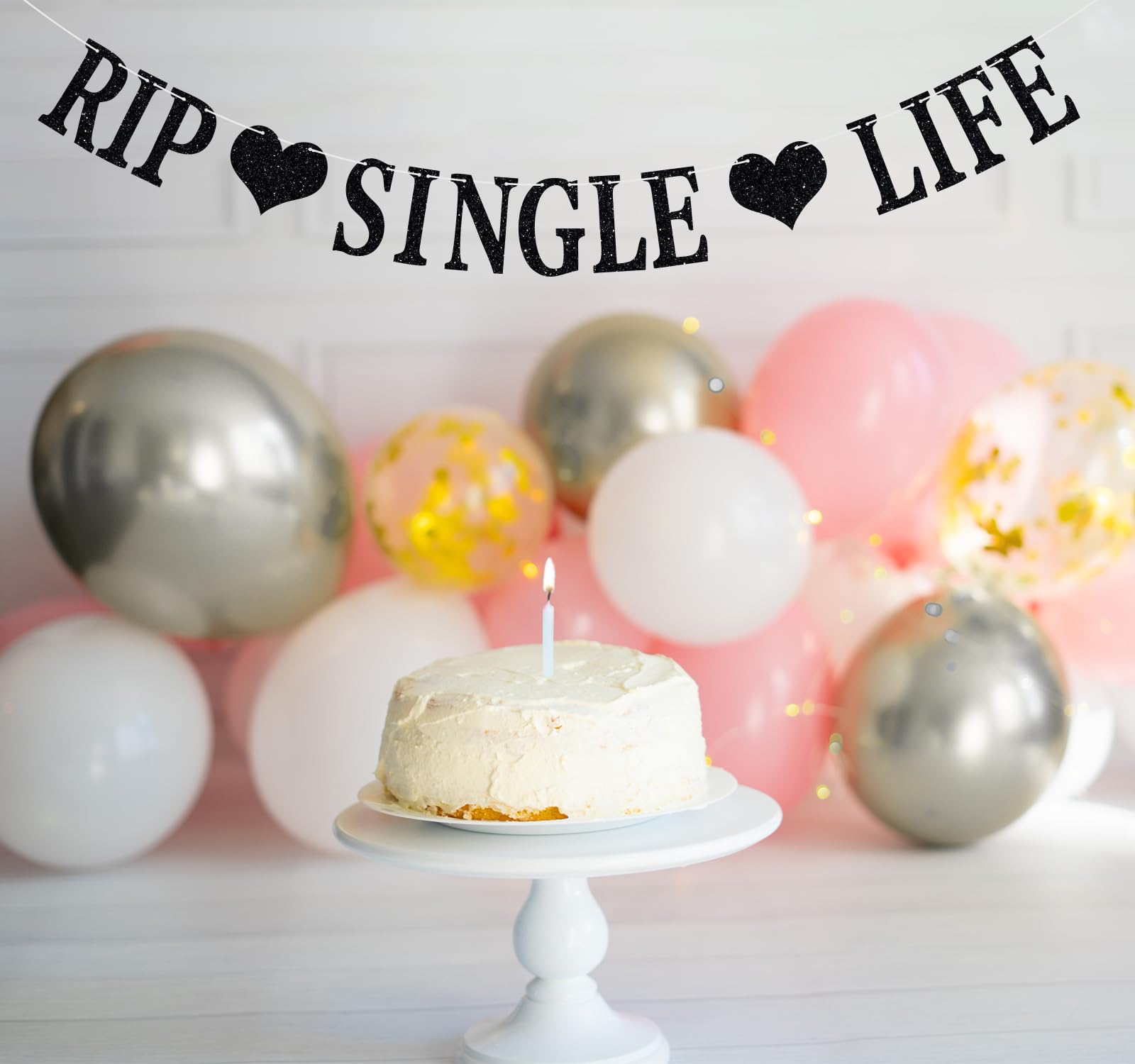 Rip Single Life Banner, Bride or Groom to Be, From Miss to Mrs, Tomorrow We Do, Glittery Funny Rude Bachelorette Party Decorations Supplies