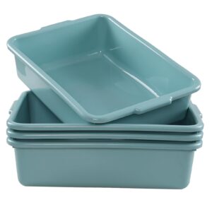 yuright 4 pack 13 l plastic bus tub, commercial bus box, mint green