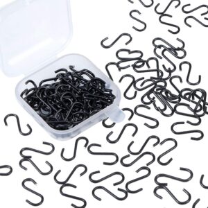 uuyyeo 100 pcs mini craft hooks s shaped hooks connectors jewelry hanging wire hook non slip hooks ornament storage hooks black