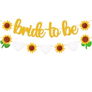 bride to be banner sunflower bridal shower banner sunflower garland for engagement wedding bachelorette hen party supplies glitter gold decoration