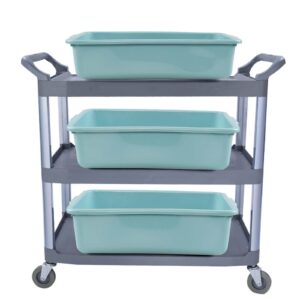 Yuright 4 Pack 13 L Plastic Bus Tub, Commercial Bus Box, Mint Green