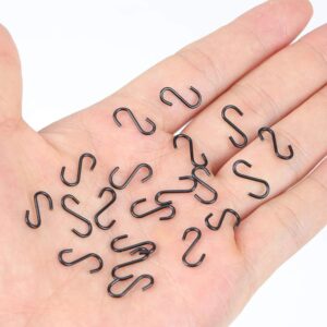 UUYYEO 100 Pcs Mini Craft Hooks S Shaped Hooks Connectors Jewelry Hanging Wire Hook Non Slip Hooks Ornament Storage Hooks Black