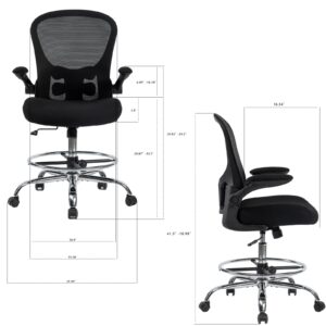 TLLMOON Classroom Chair Ergonomic Mesh Office Chair with 2D Armrests,Up&Down/Front&Rear Lumbar Support Swivel High Back Computer Chair with Adjustable Flip-up Armrests.