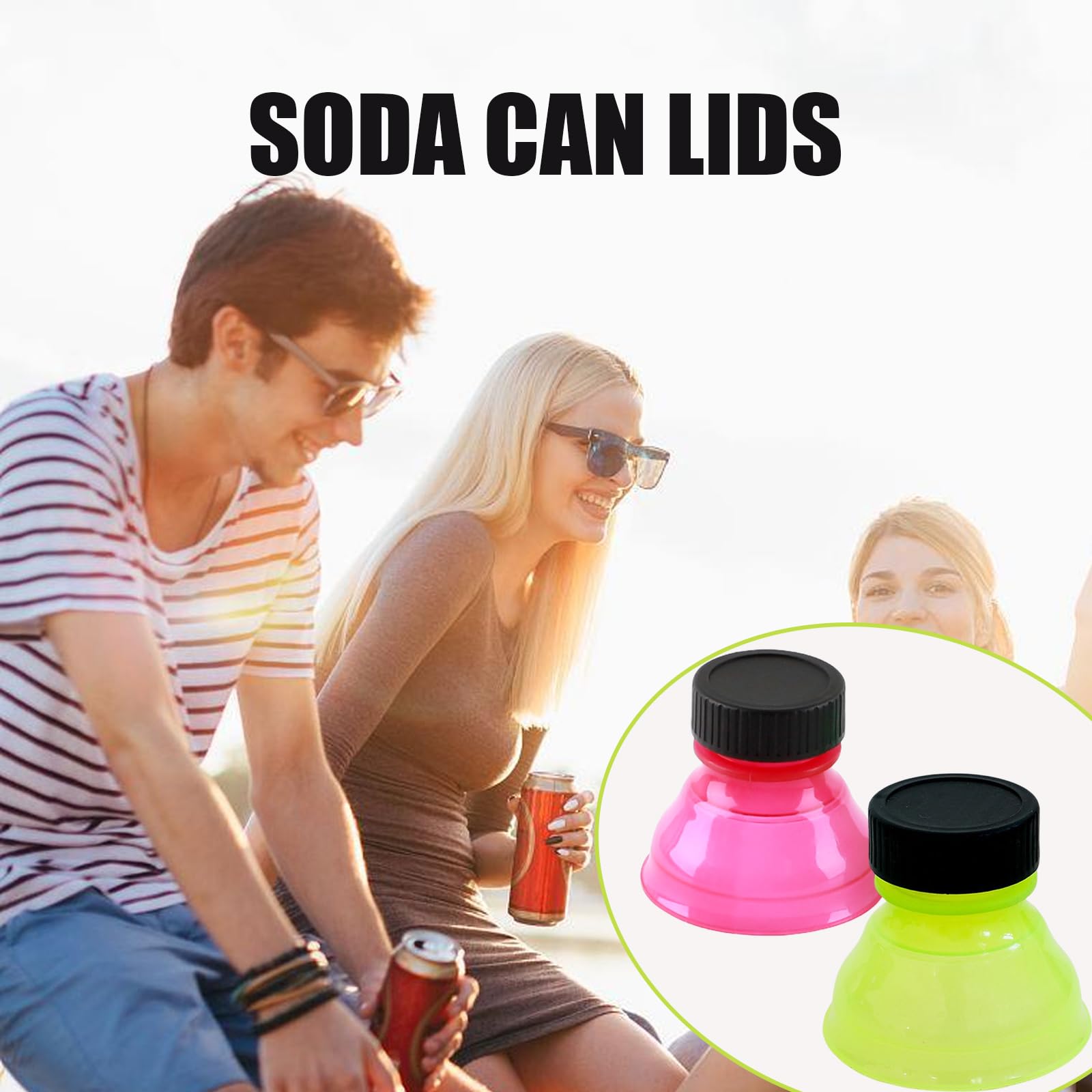 Pop Can Lids Can Bottle Top - 6 Pcs Bottle Tops for Cans,Can Tops for Soda,Soda Can Topper,Keep Carbonation