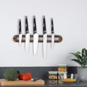 linoroso 16 Inch Magnetic Knife Holder for Wall, Acacia Wood Knife Magnetic Strip Use as Knife Bar, Knife Holder, Magnetic Tool Organizer, Kitchen Utensil Organizer & Home Organizer