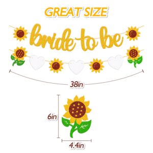 Bride To Be Banner Sunflower Bridal Shower Banner Sunflower Garland for Engagement Wedding Bachelorette Hen Party Supplies Glitter Gold Decoration