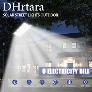 DHrtara Solar Lights Outdoor, 500W LED Solar Powered Motion Sensor Flood Lights, with Remote, Dusk to Dawn IP66 Waterpro Solar Security Wall Lights,for Exterior Wall, Patio, Yard, Deck, Garden