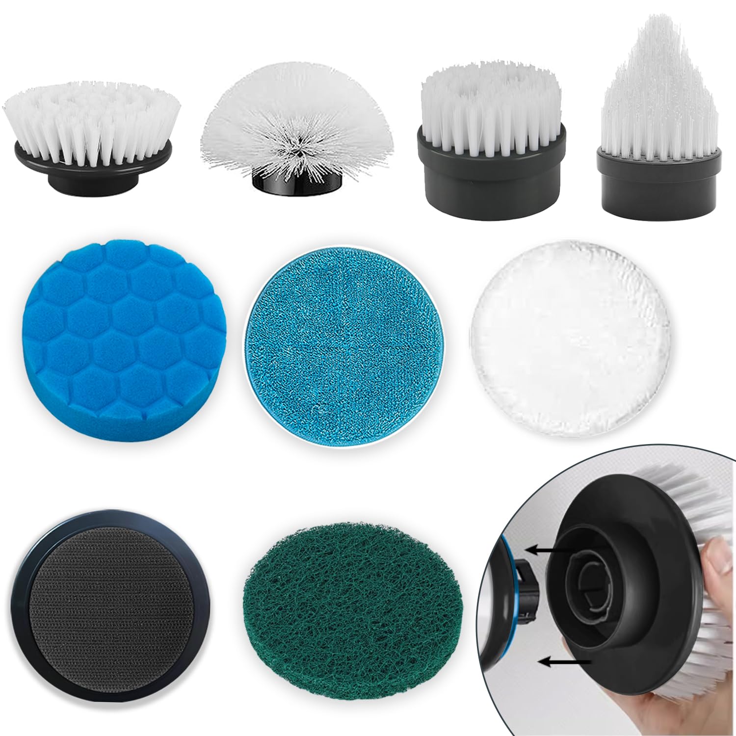 GGBOOMGG Replaceable Brush Heads for Electric Shower Scrubber, 9 Pack Brush Heads Suitable for All Brands of ANS-8051A&ANS-8050 Electric Cleaning Brush