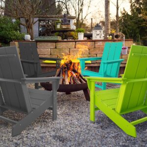 BIVODA Outdoor HDPE Adirondack Chair, Fire Pit Chair, Weather Resistant, Clearance (Aruba)