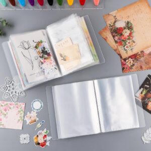 40 Pages A6 Clear Stamps Storage Embossing Folder Storage Photo Storage Album Seal Bags Storage Keeper Cards Folder Storage Bag for DIY Scrapbooking Arts Crafts Collecting Bags