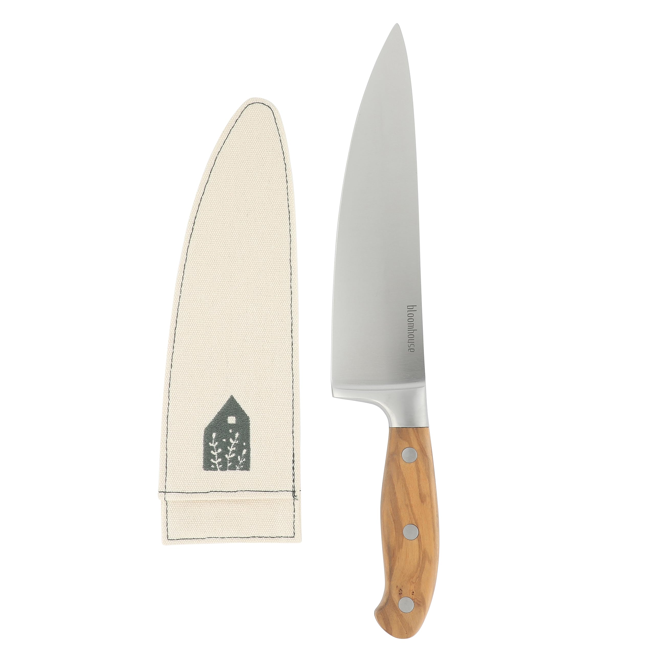 Bloomhouse - Oprah's Favorite Things - 8 Inch German Steel Chef Knife W/Italian Olive Wood Forged Handle