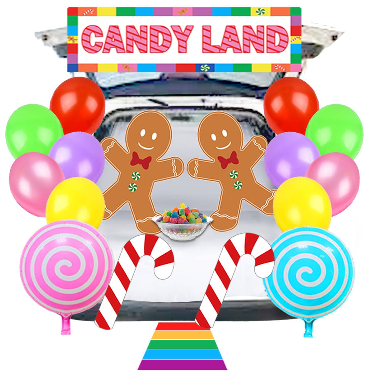 Candy Land Trunk or Treat Car Suv Decorations Kit Halloween Trunk or Treat Decoration for Candyland Party Supplies