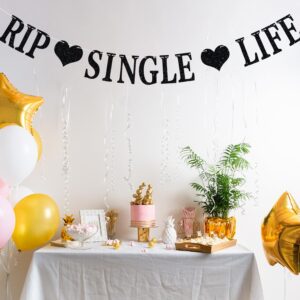 Rip Single Life Banner, Bride or Groom to Be, From Miss to Mrs, Tomorrow We Do, Glittery Funny Rude Bachelorette Party Decorations Supplies