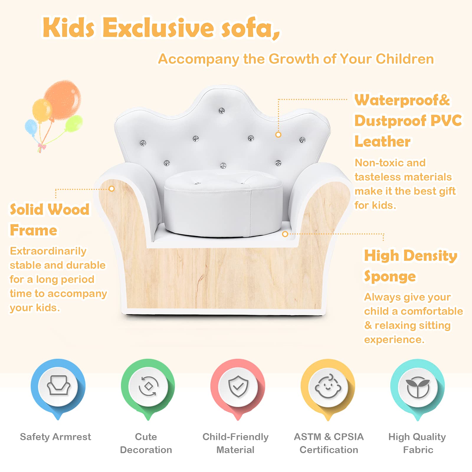 Kids Sofas, White