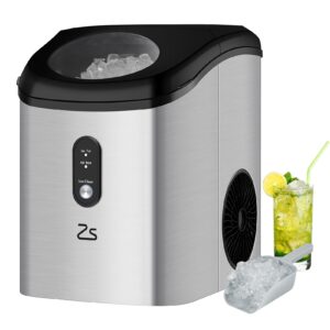 aconee nugget ice maker countertop with soft chewable ice, portable ice maker with self-cleaning, 33lbs/24hrs, one-key operation, compact ice maker with ice scoop/basket for home/kitchen/office/bar