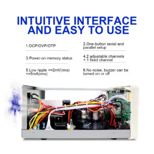 MATRIX DC Power Supply Variable 30V 10A 615W, 10mV 1mA Bench Power Supply High Precision 3 Output, Linear Power Supply with Bright Screen, Series Parallel Mode, USB RS232 RS485 Interface, MPS-3010H-3C