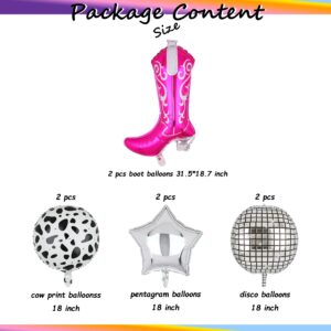 Western Cowgirl Party Decorations Let's Go Girls Disco Cowgirl Last Rodeo Bachelorette Theme Cow Balloon Cowgirl Boot Balloons Birthday Party Decor Supplies 10 Pcs