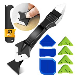 silicone caulking tools,caulking tool 3 in 1,glass glue angle scraper, stainless steelhead caulk remover and sealant scraper, for bathroom,kitchen,floor,window,sink joint,frames seal