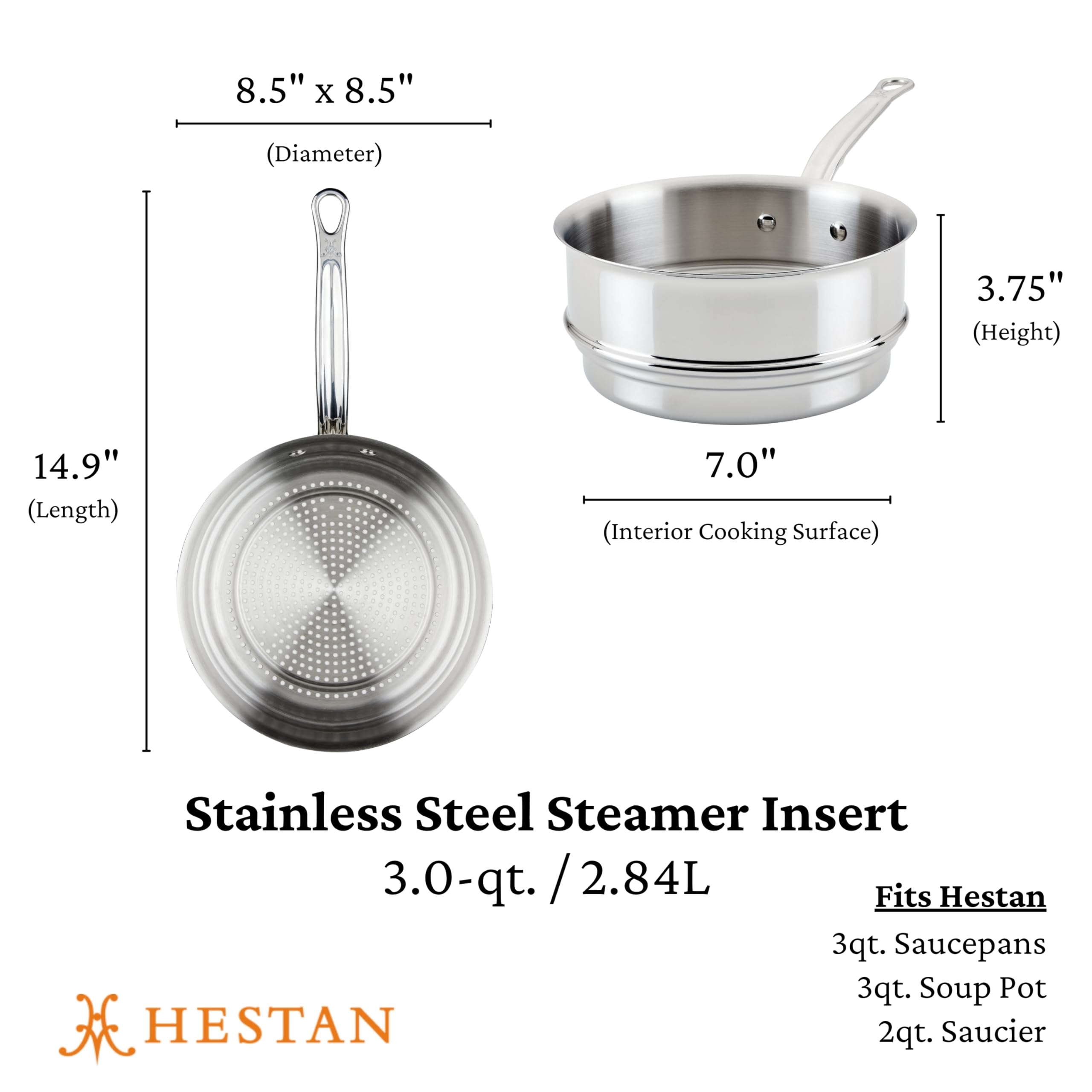 Hestan Provision Cookware, Steamer Insert, Stainless Steel