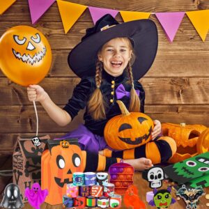 Sibucor 104 Pcs Halloween Party Favors for Kids, Pop It Fidget Toys, Classroom Prizes, Pinata Filler Goody Bag Stuffers, Treasure Box Toys, School Rewards,Treasure Chest Carnival Prizes Bulk Toys