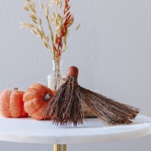 Pumpkin Spice Scented Broom (6-Pack) - 6" Heather Broom - Holiday Decor