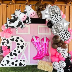 Western Cowgirl Party Decorations Let's Go Girls Disco Cowgirl Last Rodeo Bachelorette Theme Cow Balloon Cowgirl Boot Balloons Birthday Party Decor Supplies 10 Pcs