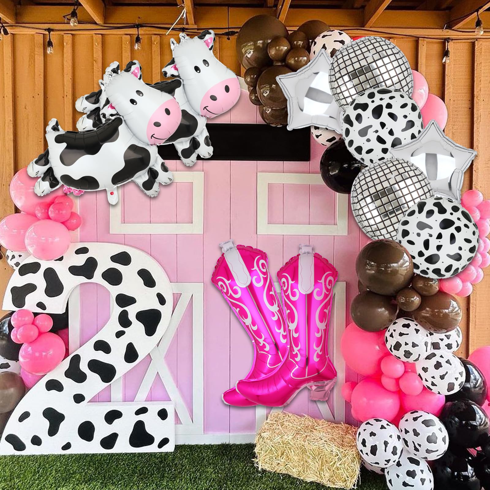 Western Cowgirl Party Decorations Let's Go Girls Disco Cowgirl Last Rodeo Bachelorette Theme Cow Balloon Cowgirl Boot Balloons Birthday Party Decor Supplies 10 Pcs