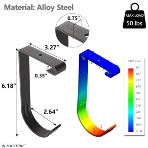 Bike Hooks for Garage Ceiling Mount Rack – Heavy Duty 4X8 Overhead Garage Storage Rack for Ceiling Hanging Bicycle Shelves, Add on Storage Flat Hooks Accessory and Wall Hanger (Flat Hook 4 Pack)