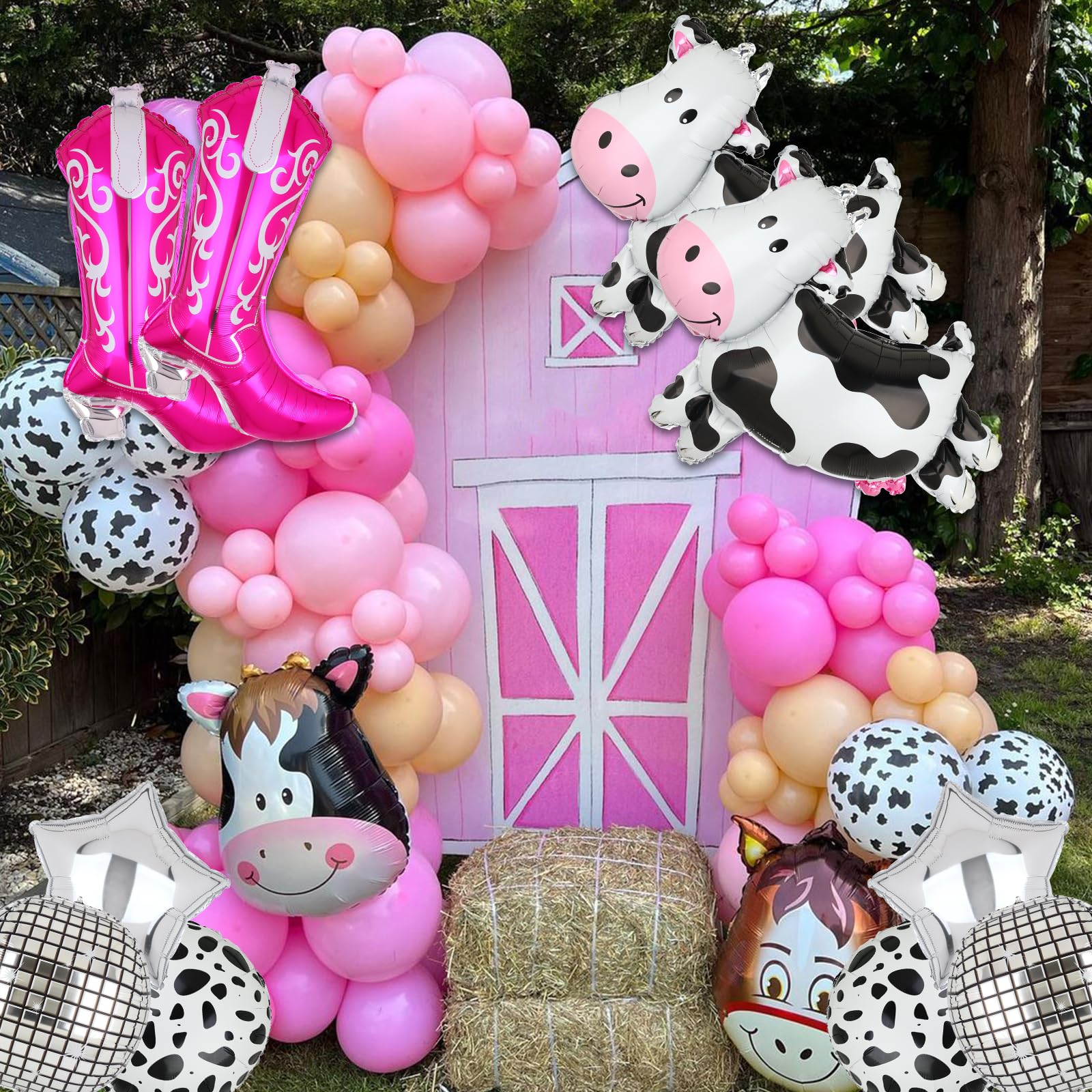 Western Cowgirl Party Decorations Let's Go Girls Disco Cowgirl Last Rodeo Bachelorette Theme Cow Balloon Cowgirl Boot Balloons Birthday Party Decor Supplies 10 Pcs