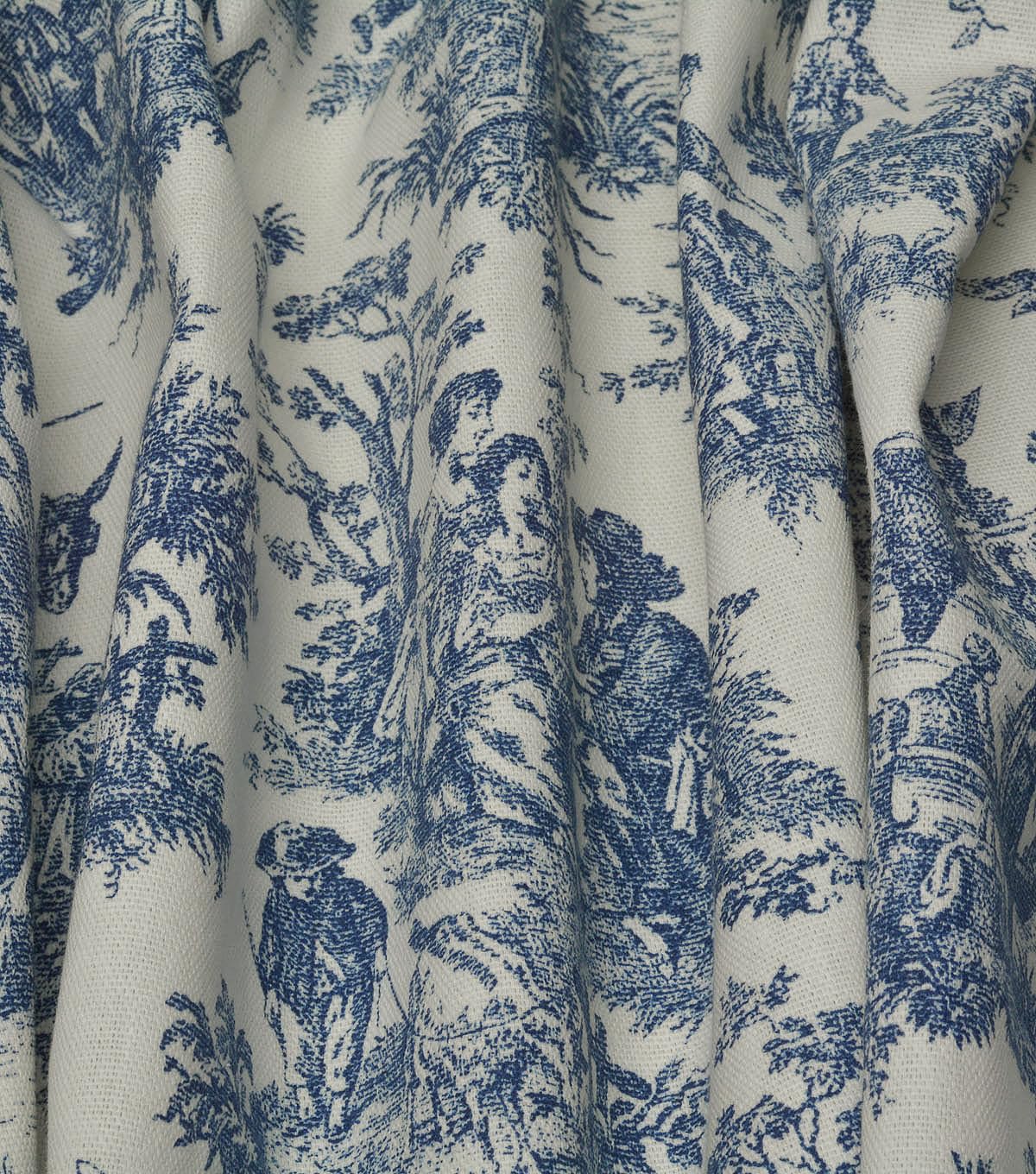 Waverly - Premium Printed Cotton Fabric by The Yard, Floral Design, DIY, Craft, Project, Sewing, Designer Upholstery and Home Decor, 54" Wide (Rustic Life Collection, Indigo)