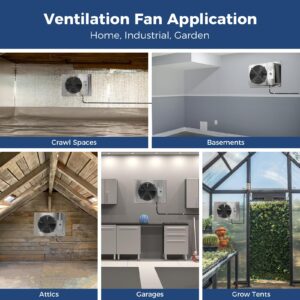 ALORAIR 780CFM Crawlspace Ventilation Fan with Humidistat, IP55 Rated Basement Stainless Steel Exhaust Fan, Built-In Isolation Net 9.13 Inch Foundation Vent Fan for Crawl Space,Garage,Attic,Grow Tent