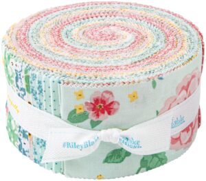 my mind's eye spring gardens rolie polie 40 2.5-inch strips jelly roll riley blake rp-14110-40