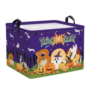 clastyle pumpkin halloween basket for kid boo basket stuffers with ghosts purple trick or treat spooky basket candy cookies halloween storage bins boxes