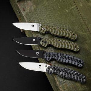 CNYJ Folding Knife Everyday Carrying Pocket Folding Knife D2 Steel Blade G10 Tactical Handle EDC Knife Water Ripple Style Handle